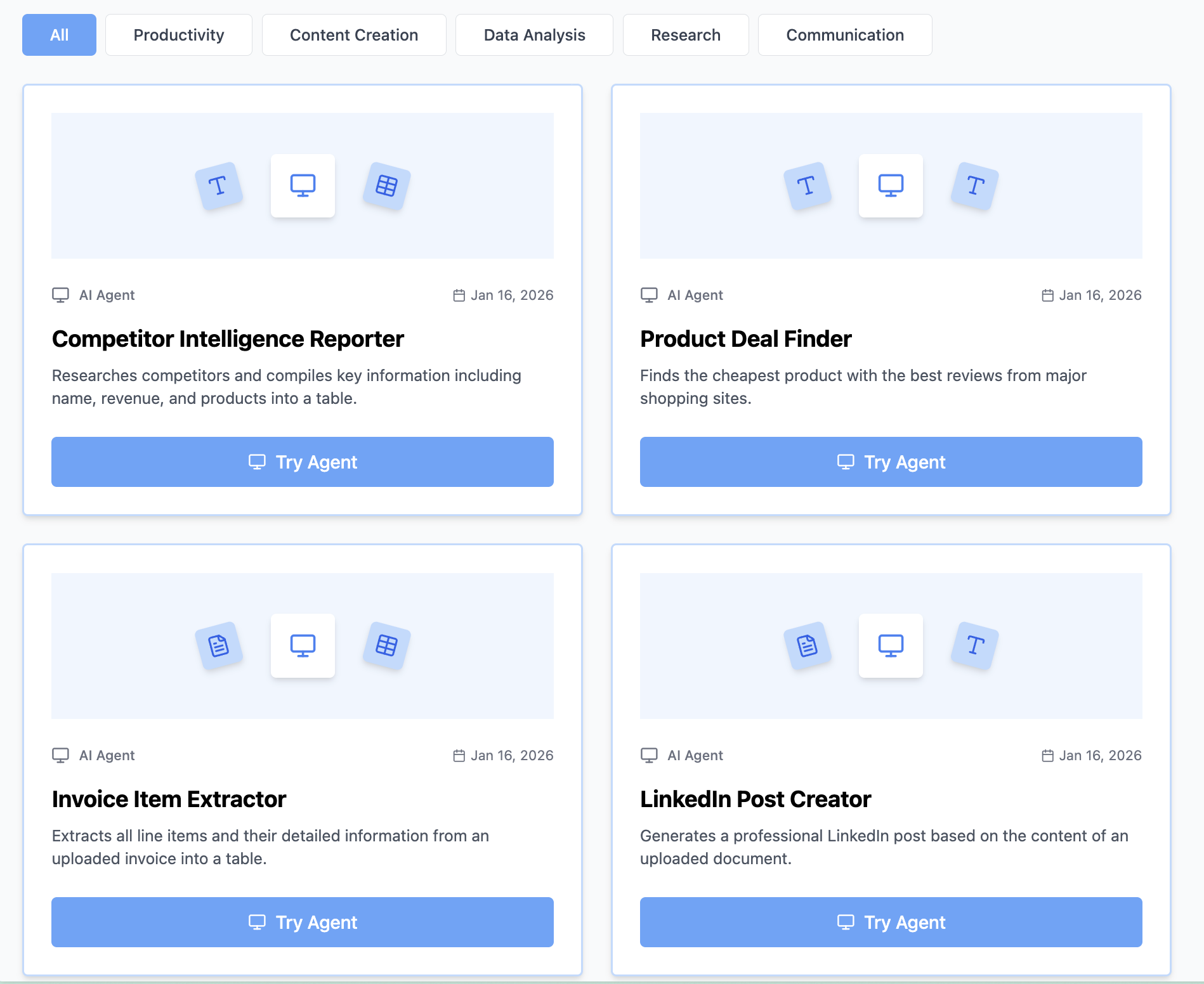 Explore page showing 100+ AI tools